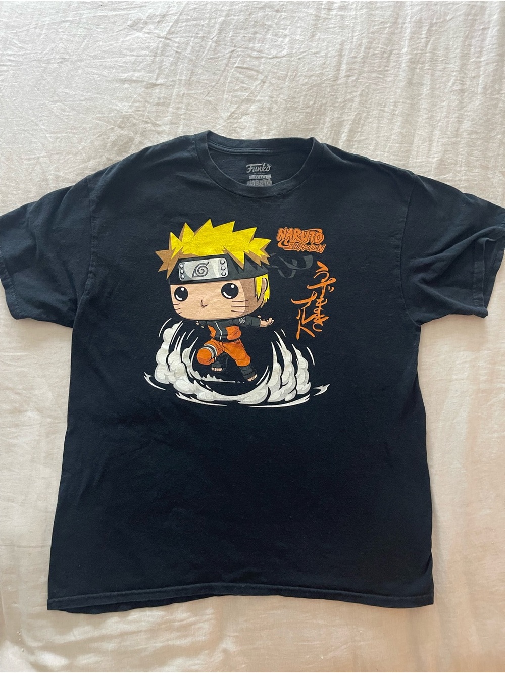 Funko Black Kids Naruto Graphic Tee with Yellow and Orange Art